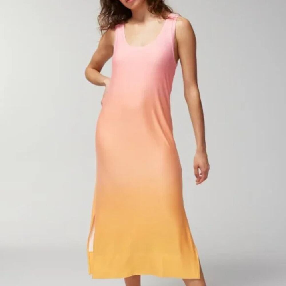 SOMA Cool Nights and Days Tank Lounger Ombre Nightgown Shelf Bra MED